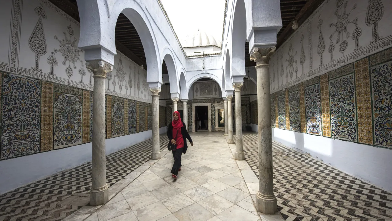Sidi Sahib, også kaldet Barberens Moské, i Kairouan er flot udsmykket Foto Karin Reif