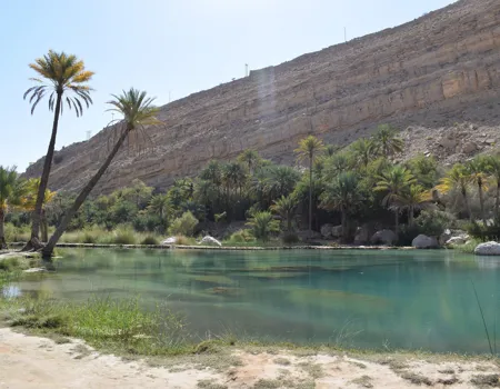 I Oman er der mange skønne wadier. Her ses Wadi Bani Khalid. Foto Anne Sophie Larsen