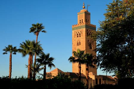 Koutoubia-minareten i Marrakesh er byens varetegn. Foto af Anders Stoustrup