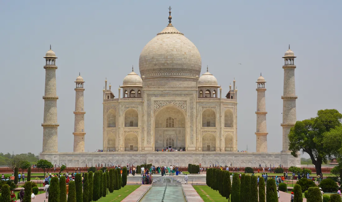 Taj Mahal Mausoleet i Agra regnes som et af verdens nye 7 vidundere. Foto Claus Christensen